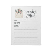 Minimale Floral Teacher Mail Notitieblok (Linkerzijde)