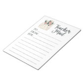 Minimale Floral Teacher Mail Notitieblok (Schuin)