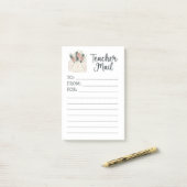 Minimale Floral Teacher Mail Post-it® Notes (Op bureau)