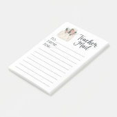 Minimale Floral Teacher Mail Post-it® Notes (Schuin)