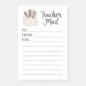 Minimale Floral Teacher Mail Post-it® Notes (Voorkant)