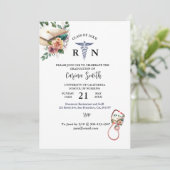 Minimale Floral van gepersonaliseerd Afstuderen vo Kaart (Staand voorkant)