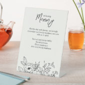 Minimale florale botanische melk wit in memoriam reclamebord met voetstuk (Insitu)