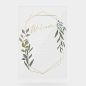 Minimale Foliage en Gold Geometric Terrarium Welko Acryl Bord (Voorkant)