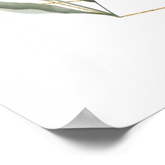 Minimale Foliage en Gold Geometric Terrarium Welko Poster (Hoek)