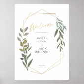 Minimale Foliage en Gold Geometric Terrarium Welko Poster (Voorkant)