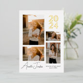 Minimale Folie Afstuderen Jaar Folie Folie Uitnodiging (Staand Voorkant)