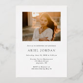 Minimale Folie Afstuderen Jaar Folie Folie Uitnodiging (Achterkant)