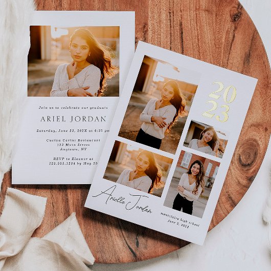 Minimale Folie Afstuderen Jaar Folie Folie Uitnodiging