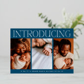 minimale folie fotocollage baby geboorte bekendmak folie uitnodiging (Staand Voorkant)