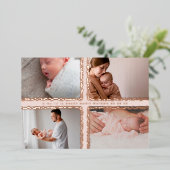 minimale folie fotocollage baby geboorte bekendmak folie uitnodiging (Staand Voorkant)