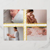 minimale folie fotocollage baby geboorte bekendmak folie uitnodiging (Voorkant)
