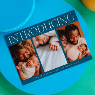 minimale folie fotocollage baby geboorte bekendmak uitnodiging