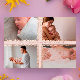 minimale folie fotocollage baby geboorte bekendmak uitnodiging