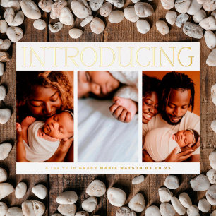 minimale folie fotocollage baby geboorte bekendmak uitnodiging