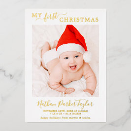 Minimale Folie Mijn eerste kerstfoto Baby Folie Feestdagenkaart