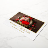 Minimale Folie Mijn eerste kerstfoto F Folie Feestdagenkaart (Gedraaid)