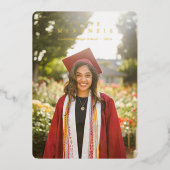 Minimale Folie Tekst Afstuderen Fotoaankondiging Folie Uitnodiging (Voorkant)