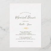 Minimale Folie van bladeren | Olijfgroen repetitie Folie Uitnodiging (Voorkant)