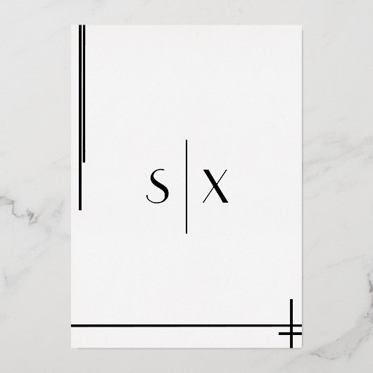 Minimale Folie van kunstdeco-weddenschappen, 5x7 Folie Uitnodiging (Achterkant)