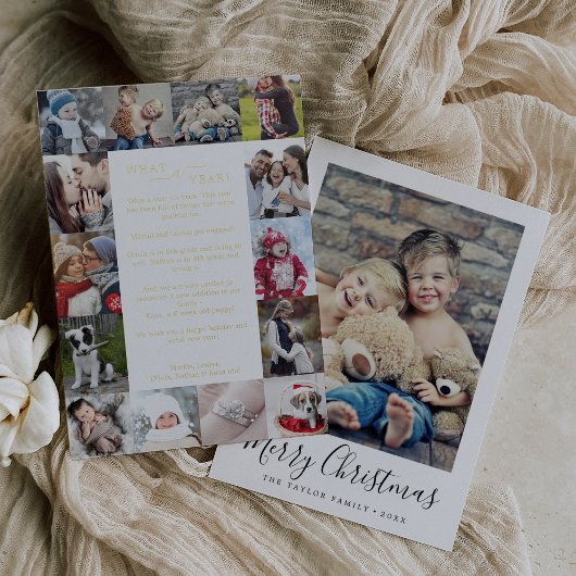 Minimale Folie wat een jaar voor de kerstbeker Feestdagenkaart