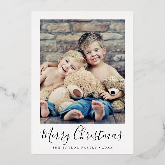 Minimale Folie wat een jaar voor de kerstbeker Folie Feestdagenkaart (Achterkant)