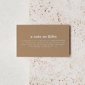 Minimale formale bruine bruiloft goed informatiekaartje