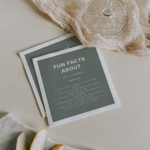 Minimale formale groene trivia Fun Feacts Wedding Servet