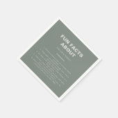 Minimale formale groene trivia Fun Feacts Wedding Servet (Hoek)