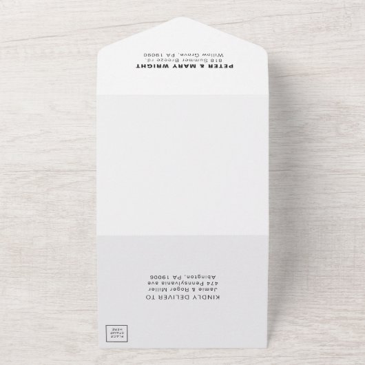 Minimale formale legant bat Mitzvah All In One Uitnodiging (Buitenkant)