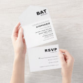 Minimale formale legant bat Mitzvah All In One Uitnodiging (Afscheurbaar)