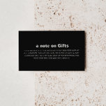 Minimale formale zwarte bruiloft goed informatiekaartje<br><div class="desc">Deze minimalistische,  formele zwarte bruiloft die een goede omsluitingskaart wil,  is perfect voor een rustige bruiloft. Het ontwerp heeft een mooi lettertype op een zwarte achtergrond om uw evenement te verfraaien.</div>