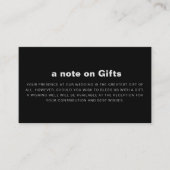 Minimale formale zwarte bruiloft goed informatiekaartje (Voorkant)