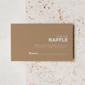 Minimale formalistische, bruine taper Raffle Ticke Informatiekaartje