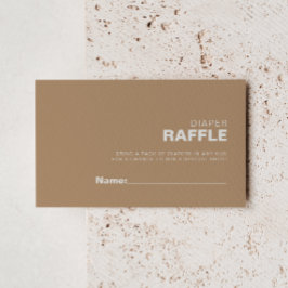 Minimale formalistische, bruine taper Raffle Ticke Informatiekaartje