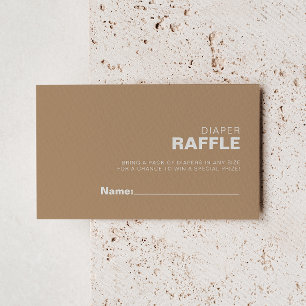 Minimale formalistische, bruine taper Raffle Ticke Informatiekaartje