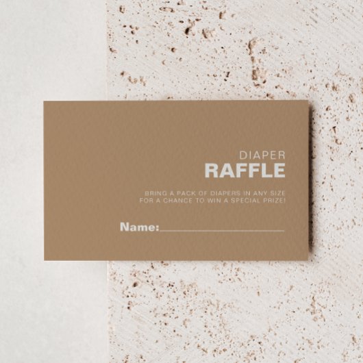 Minimale formalistische, bruine taper Raffle Ticke Informatiekaartje