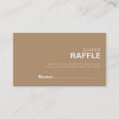 Minimale formalistische, bruine taper Raffle Ticke Informatiekaartje (Voorkant)