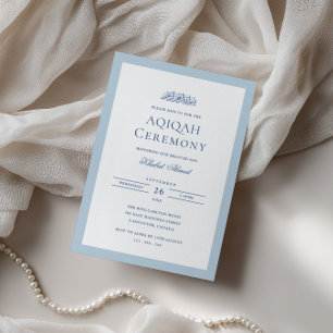 Minimale formele baby jongen blauwe kader Aqiqah c Kaart