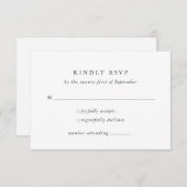 Minimale formele klassieke RSVP-Kaart RSVP Kaartje (Voorkant / Achterkant)