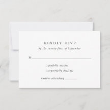 Minimale formele klassieke RSVP-Kaart