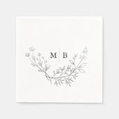 Minimale formele monogram bruiloft Napkins Servet (Voorkant)