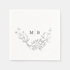 Minimale formele monogram bruiloft Napkins Servet