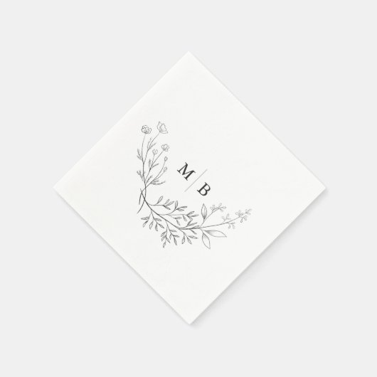 Minimale formele monogram bruiloft Napkins Servet (Hoek)