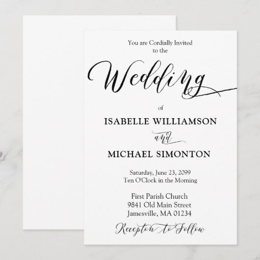 Minimale formele uitnodiging voor weddenschappen (Voorkant / Achterkant)