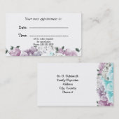 Minimale Fort Floral Medical Appointcard Afsprakenkaartje (Voorkant / Achterkant)