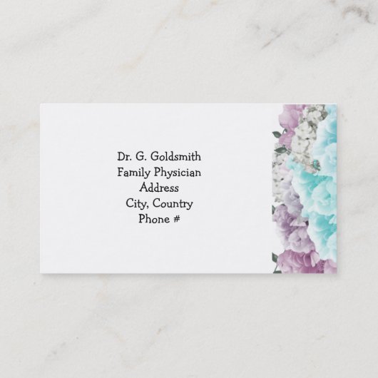 Minimale Fort Floral Medical Appointcard Afsprakenkaartje (Achterkant)