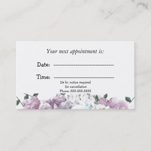 Minimale Fort Floral Medical Appointcard Afsprakenkaartje (Voorkant)
