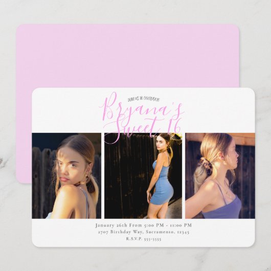 Minimale foto 16-jarige wedstrijd kaart (Voorkant / Achterkant)