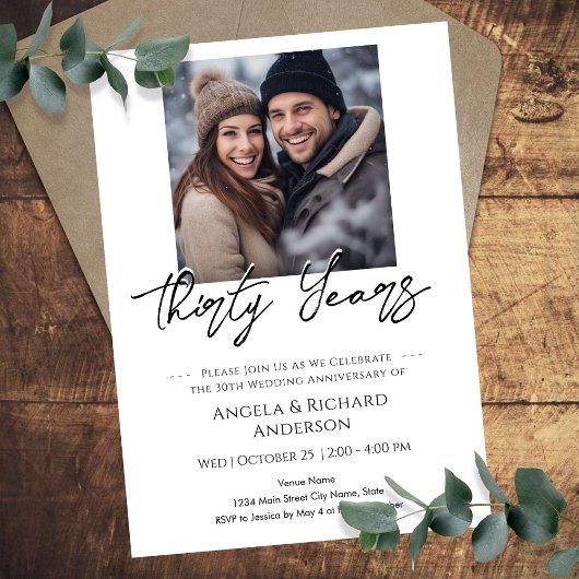 Minimale foto 30-jarig jubileum kaart